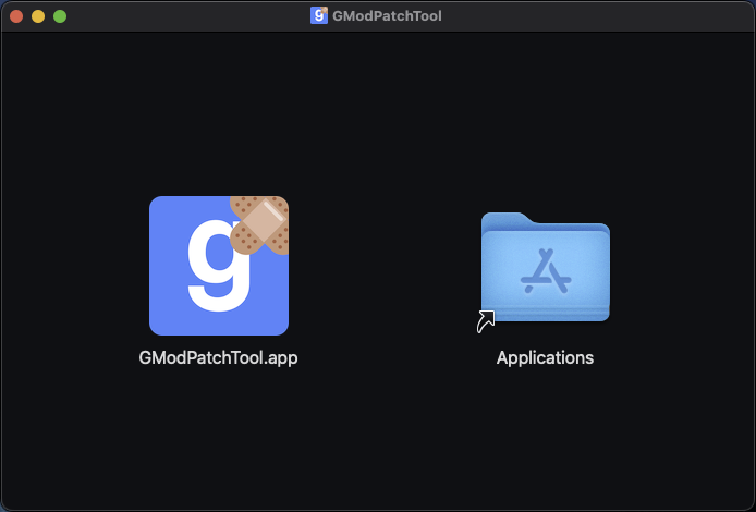 Drag GModPatchTool to the Applications folder
