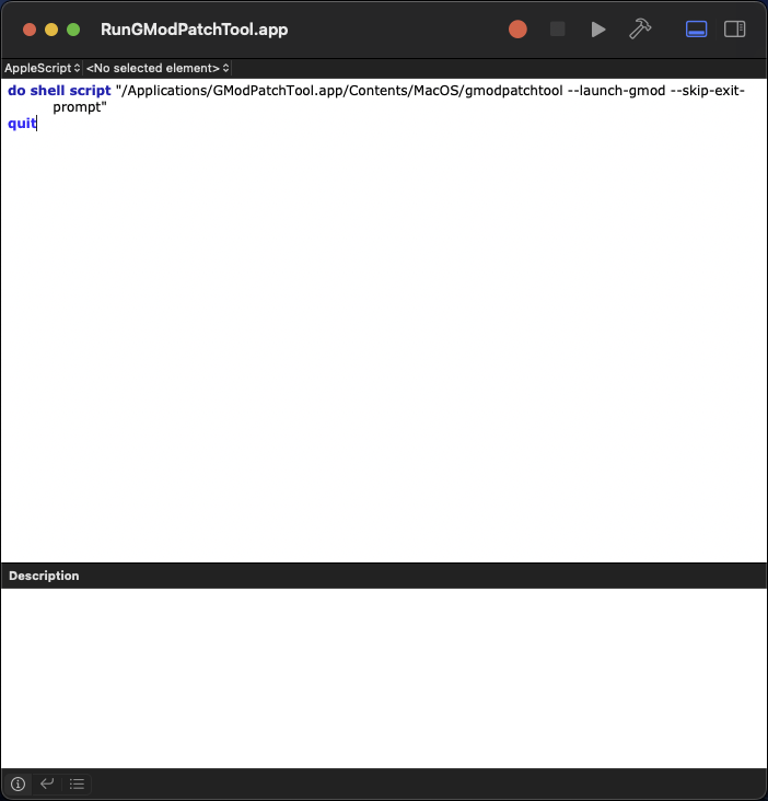 Script Editor with contents typed