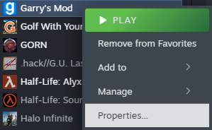 Steam > Garry's Mod > Properties