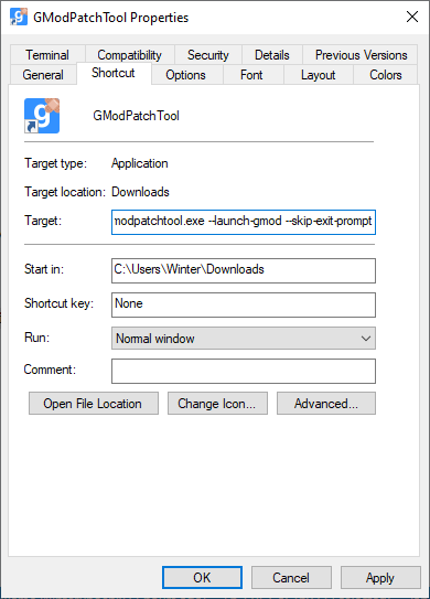 GModPatchTool Shortcut with auto-launch